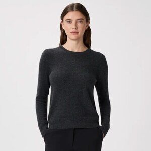 Quince Mongolian Cashmere Crewneck Sweater in Charcoal, Size M